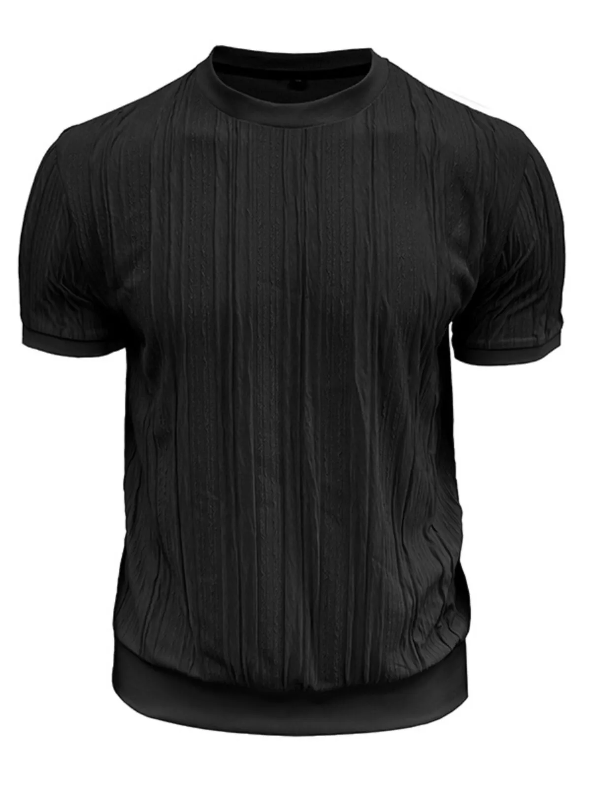 Men's T-Shirt Short Sleeve Crew Neck Summer Plain Fashion Designer Basic Jacquard Vacation Street Going out Tops, 3 of 3