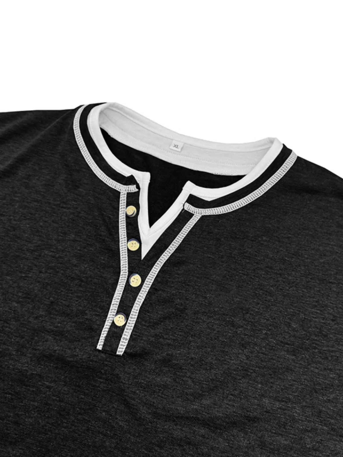 Men's T-Shirt Classic Summer Short Sleeve Running Fashion Solid Color V Neck Casual Patchwork Workout Athletic Fit Sports T-Shirts, 3 of 3