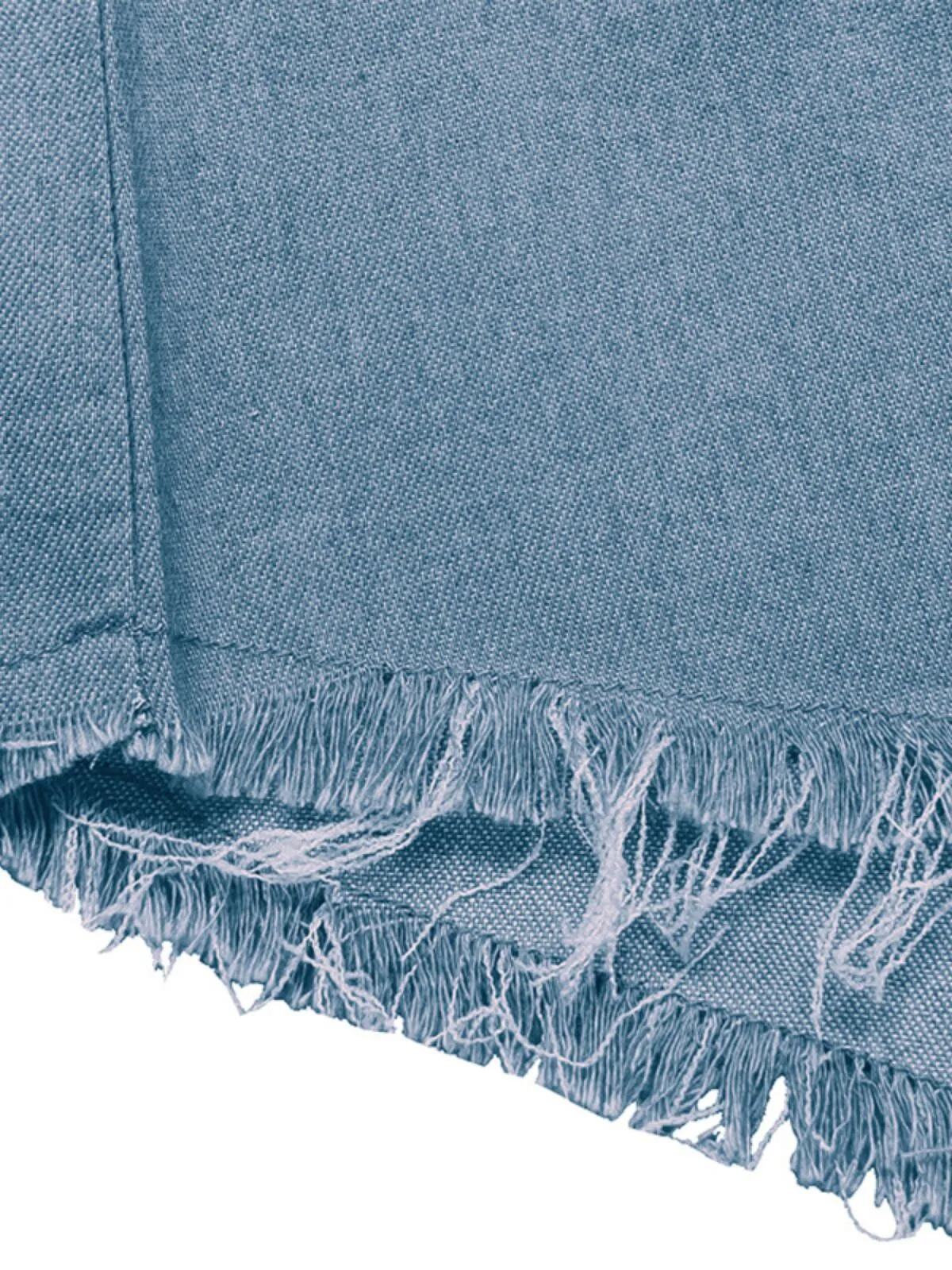 Men's T-Shirt Chambray Shirt Calico Summer Navy Blue Short Sleeve Solid Color Casual Daily Drawstring Clothing Apparel Fashion Casual, 4 of 4