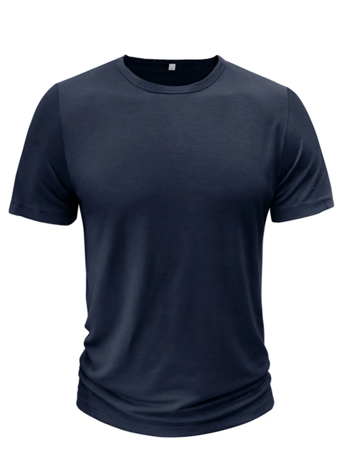 Men's T-Shirt Muscle Fit Summer Casual Plain Sport Muscle Shirt Regular Fit Crew Neck Short Sleeve Tops, 3 of 5