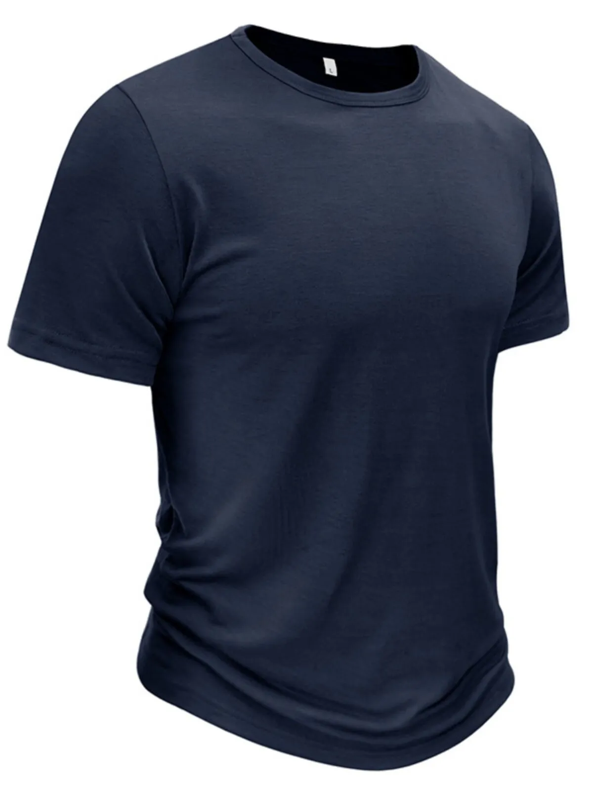 Men's T-Shirt Muscle Fit Summer Casual Plain Sport Muscle Shirt Regular Fit Crew Neck Short Sleeve Tops, 4 of 5