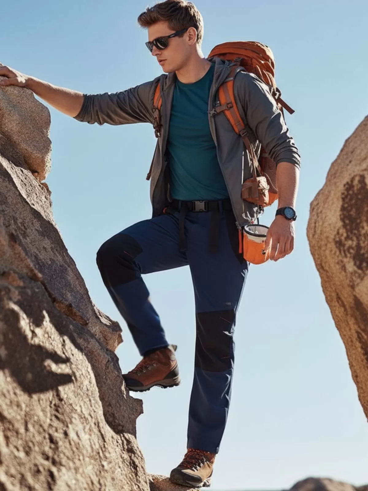 Men's Cargo Pants Colorblock Patchwork Quick Drying Hiking Mountain Climbing Waterproof Cargo Pants , 2 of 2