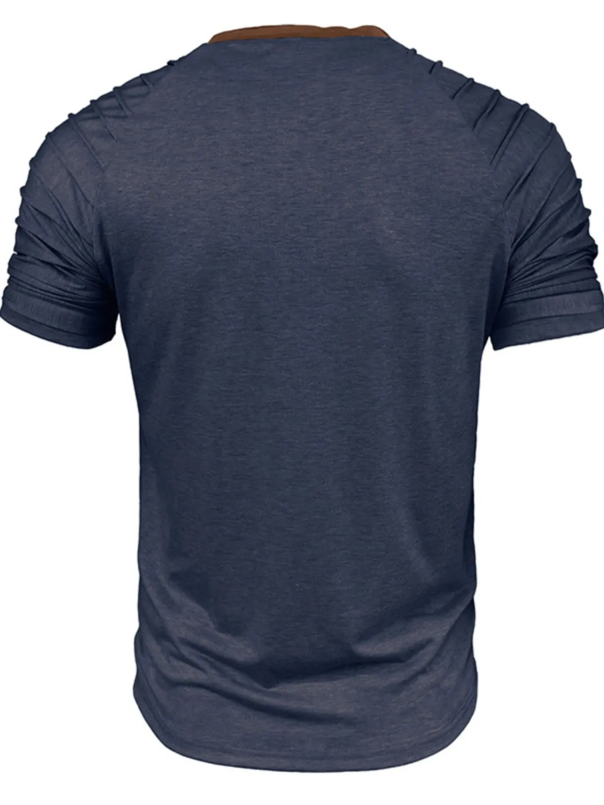 Men's T-Shirt Outdoor Sports Fashion New ColorBlock Short Sleeve 3 Button Henley Neck Casual T Shirt, 2 of 4