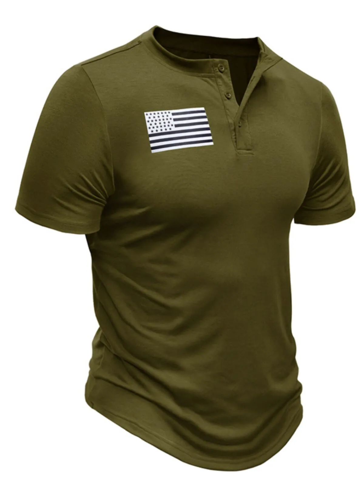 Men's T-Shirt Short Sleeve Slim Fit Quick Dry Tennis Workout Casual American Flag T-Shirts, 3 of 3