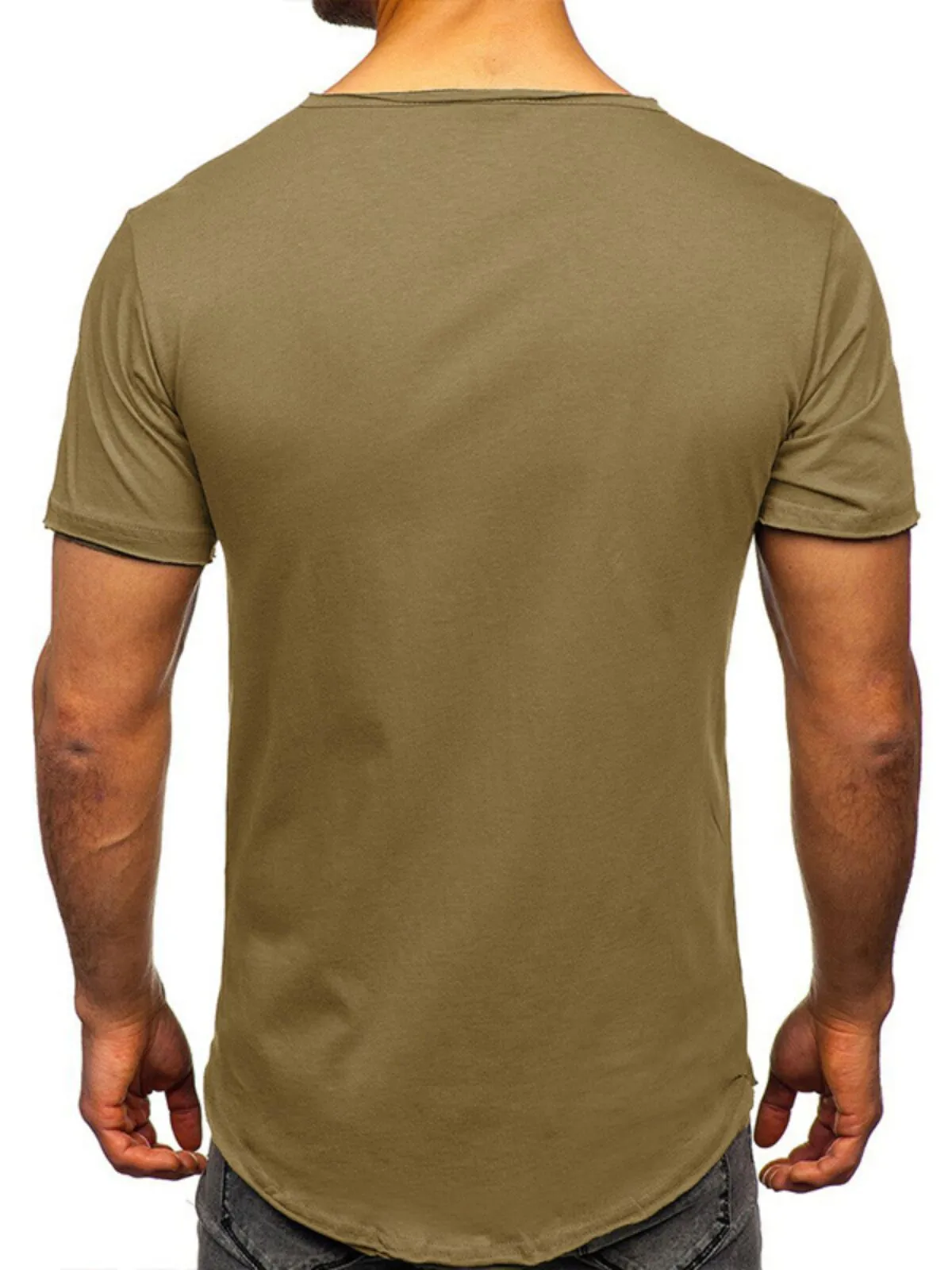 Men's T-Shirt V Neck Short Sleeve Sports Shirt Breathable Summer Basic Tops Streetwear, 2 of 4