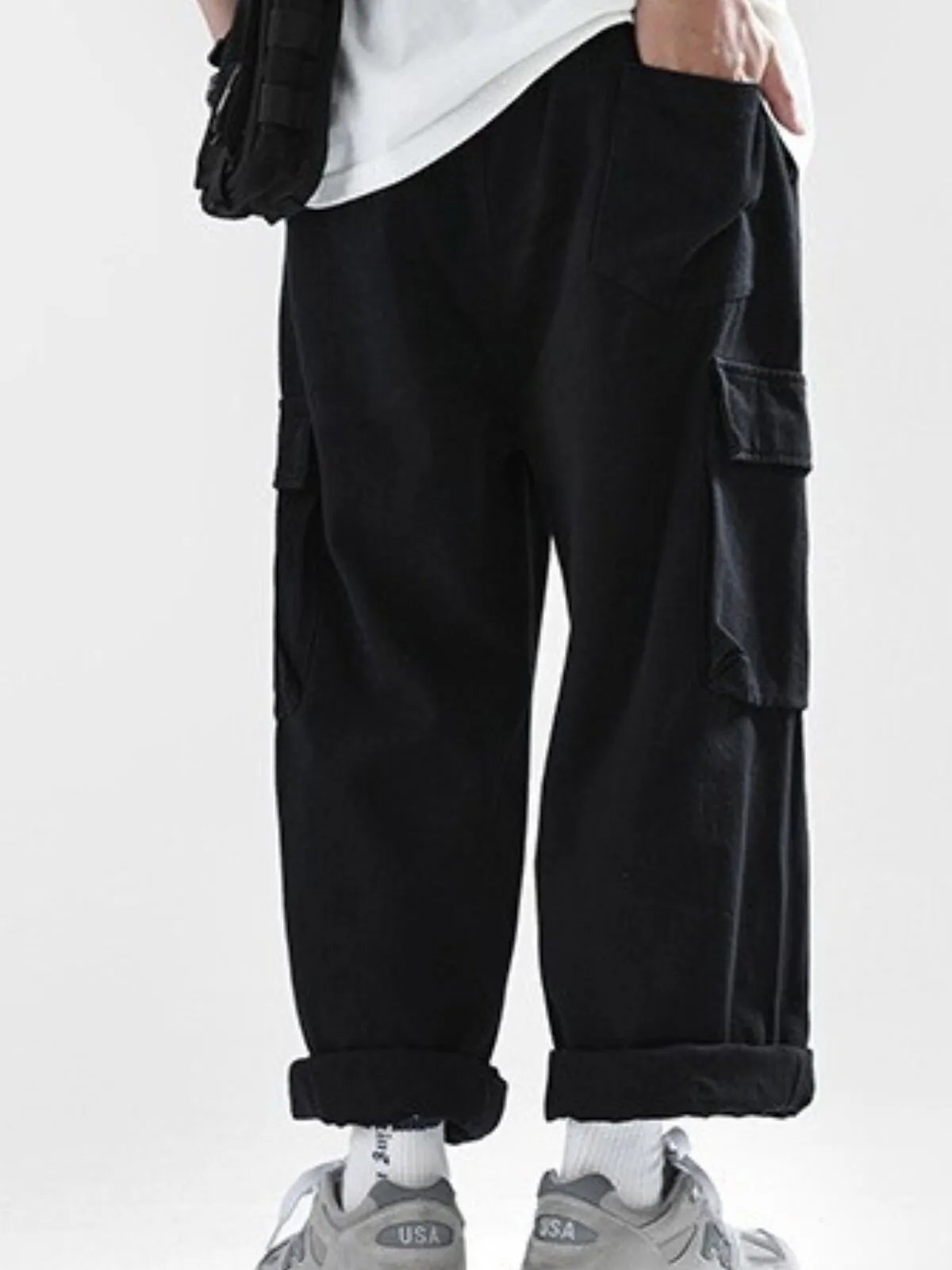 Men's Cargo Pants Loose-fitting Straight-leg Versatile Street Style Cotton Pants, 2 of 3