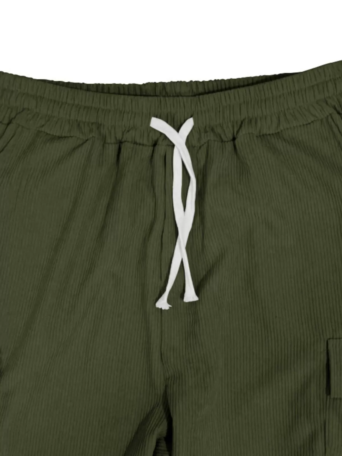 Men's Cargo Pants Gym Workout Corduroy Wide Leg Baggy Casual Drawstring Joggers, 4 of 5