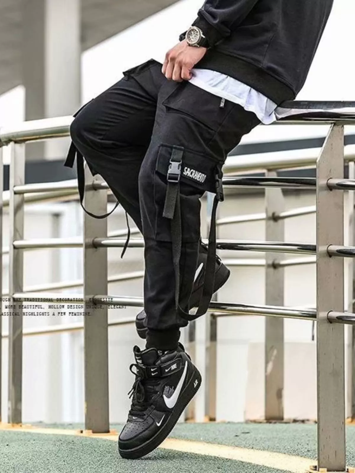 Men's Cargo Pants Techwear Hip Hop Harem Pants Streetwear Pants, 5 of 6