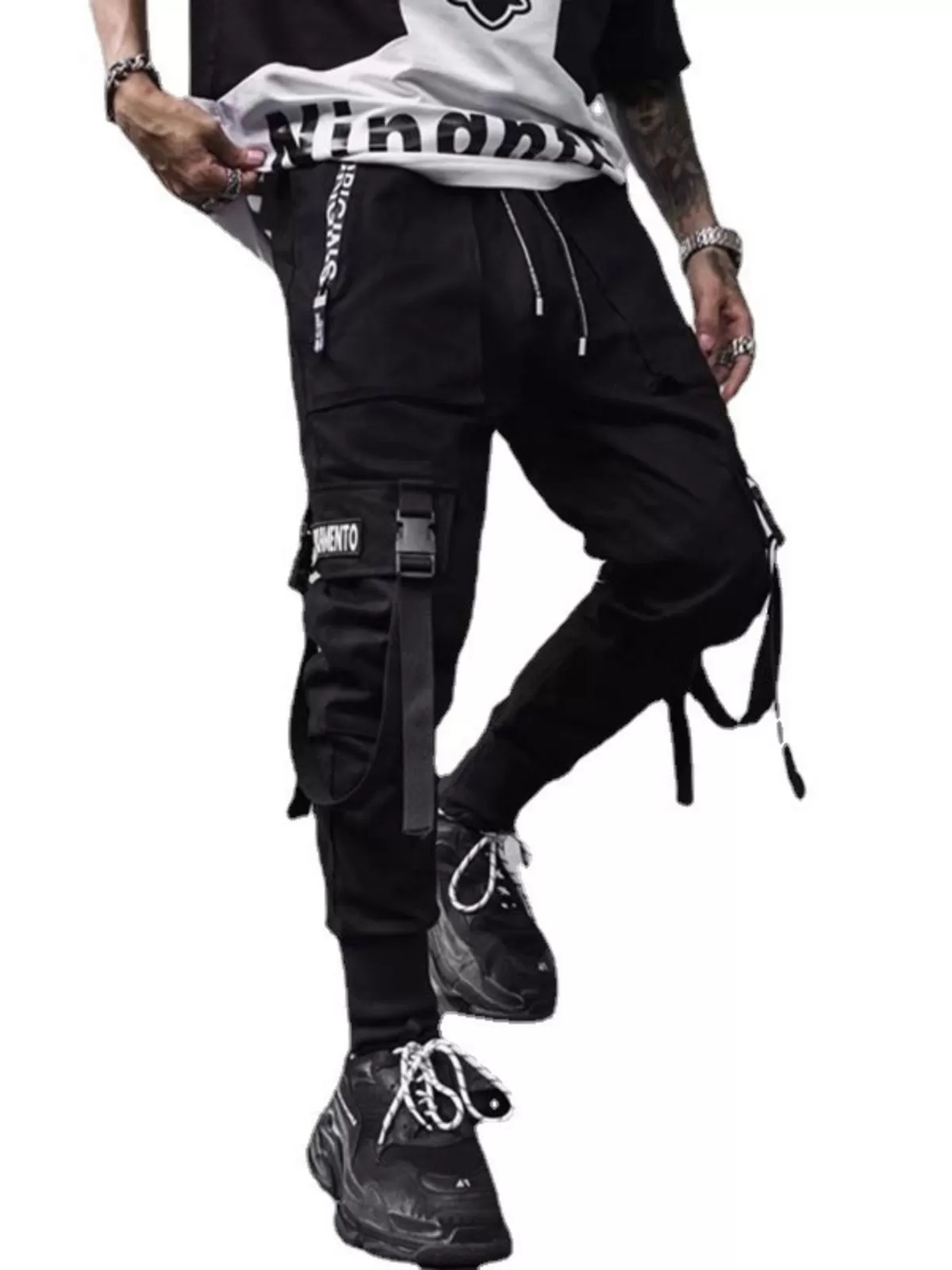 Men's Cargo Pants Techwear Hip Hop Harem Pants Streetwear Pants, 6 of 6