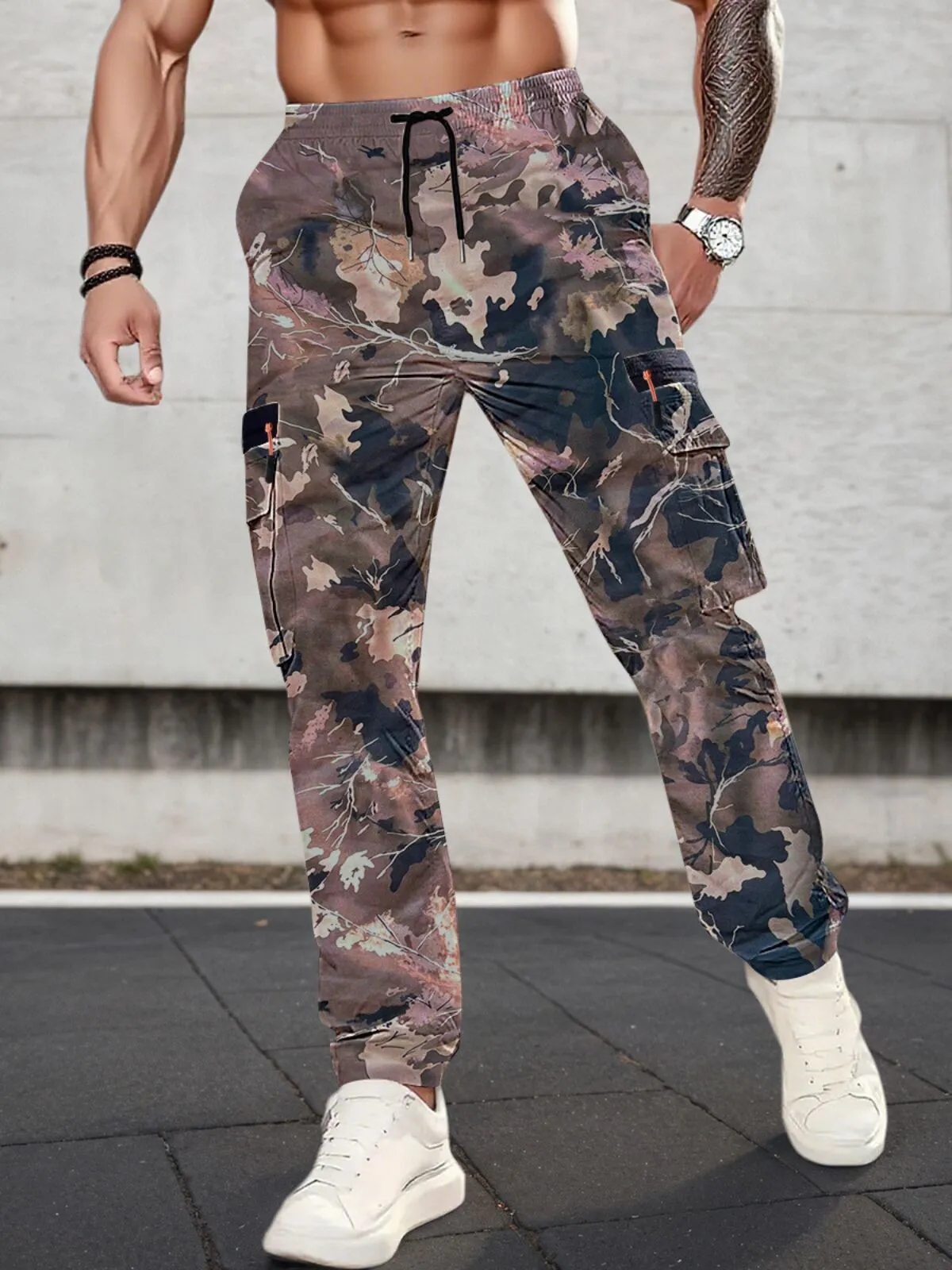 Men's Cargo Pants, Elastic Waistband, Multi-Pocket,Camping & Hiking Fashion, Classic, 1 of 2