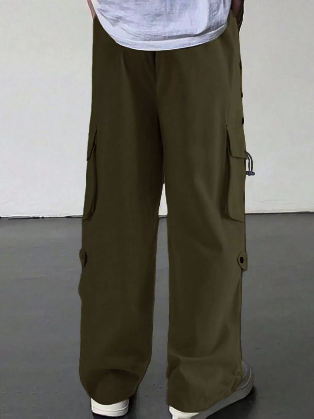 Men's Cargo Pants Loose Fit Multi-Pocket Casual Hip Hop Style Pants, 2 of 2