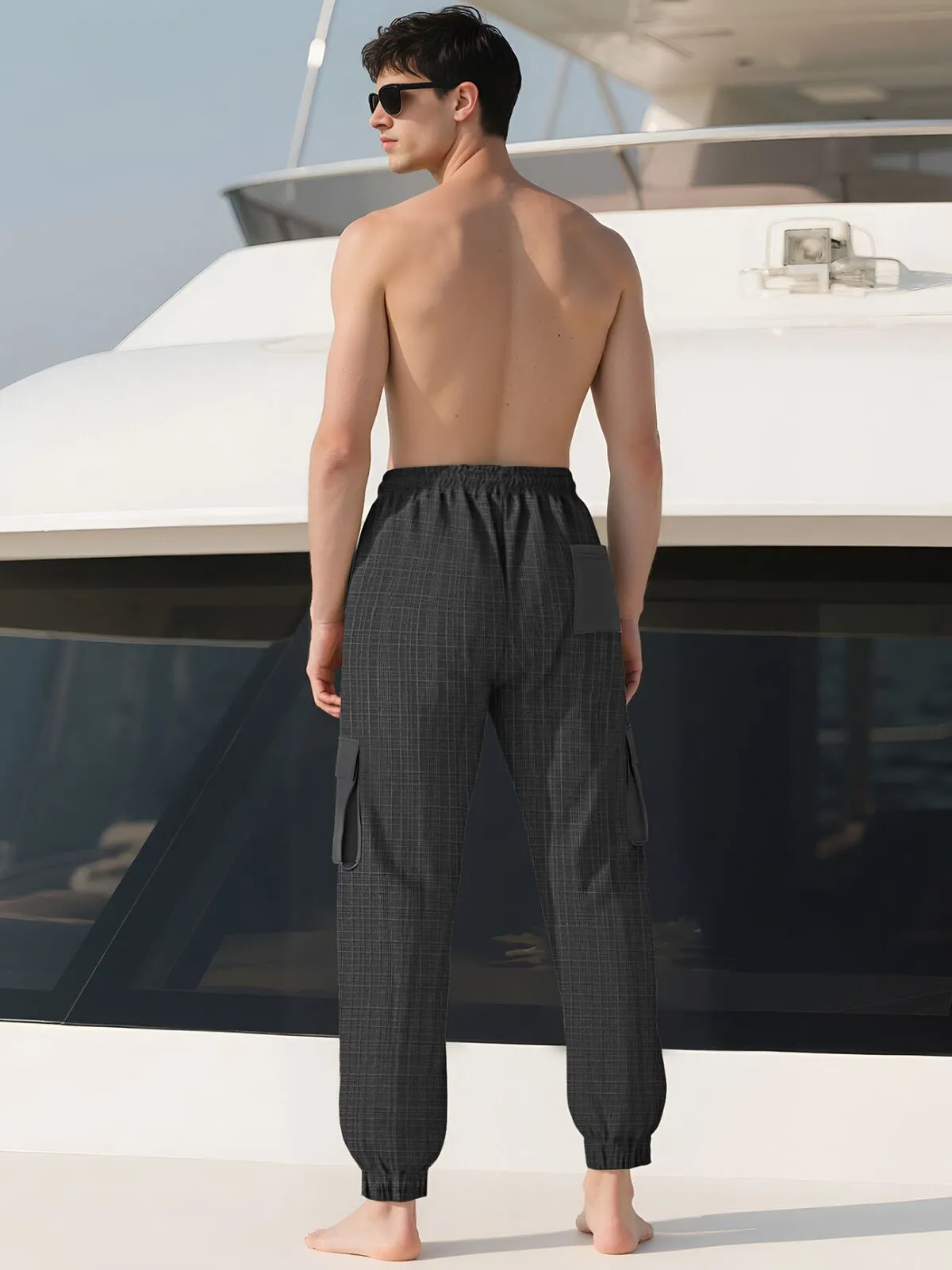 Men's Fashion Cargo Pants Trendy Multi-Pocket Drawstring Joggers Casual Fit Streetwear Active Trousers, 2 of 3