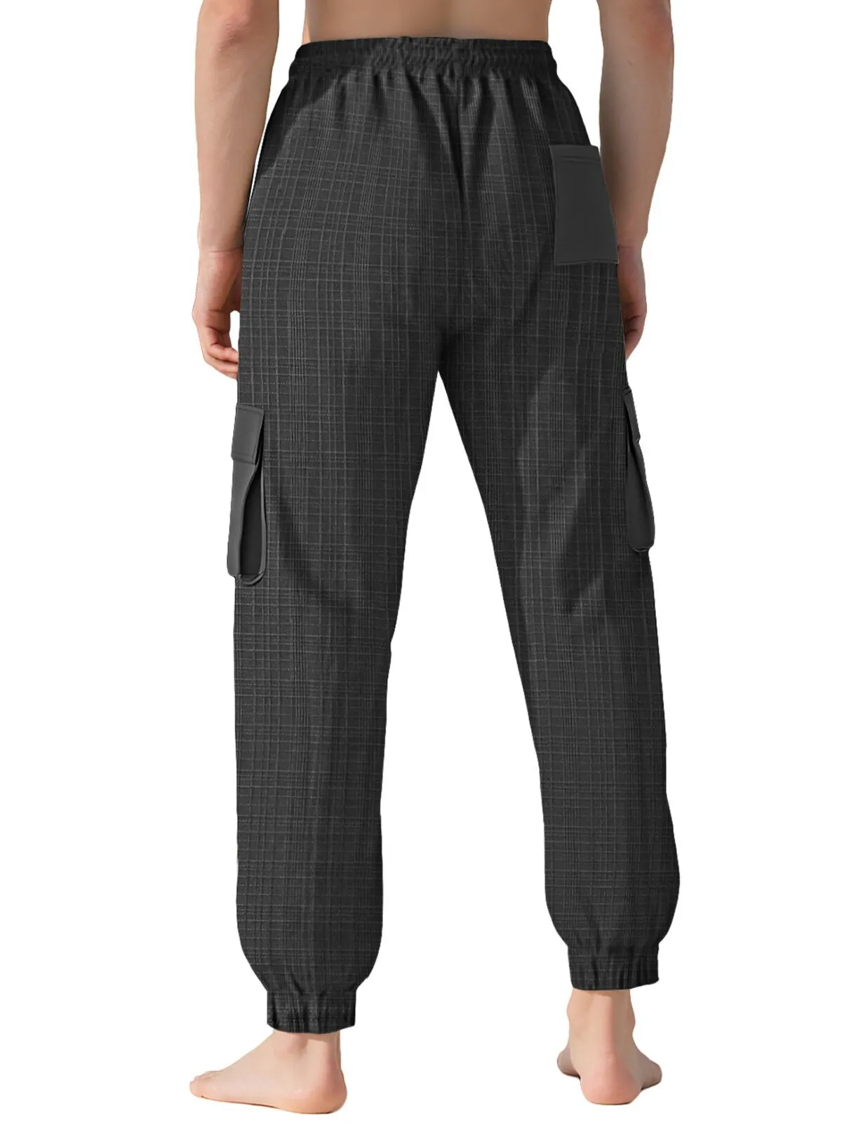 Men's Fashion Cargo Pants Trendy Multi-Pocket Drawstring Joggers Casual Fit Streetwear Active Trousers, 3 of 3