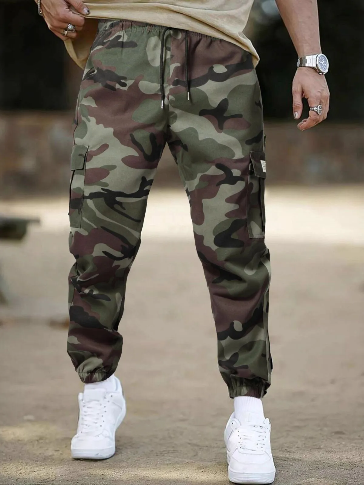 Men's Camouflage Tactical Cargo Pants Loose Fit Military-Style Work Pants for Outdoors & Everyday Wear, 1 of 13