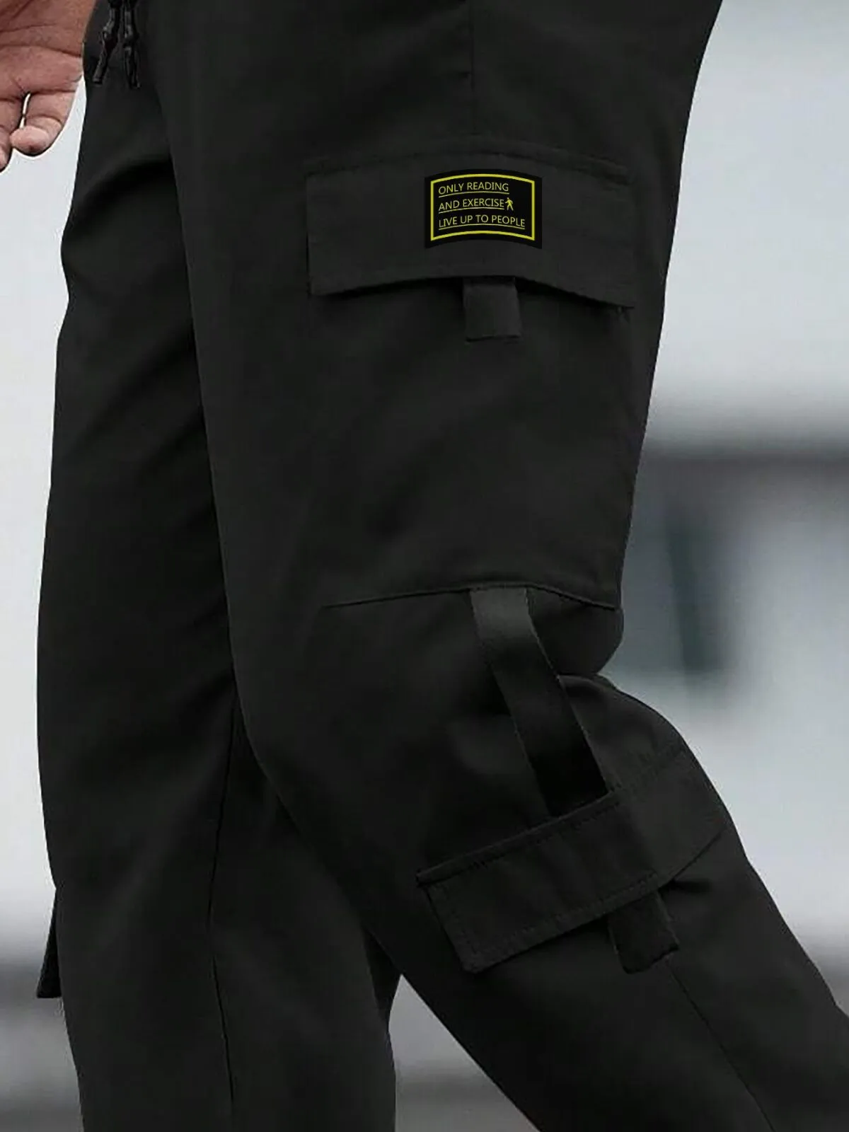 Men's Cargo Pants Multi-Pocket Design Drawstring Ankle Cuffs Pants, 5 of 5