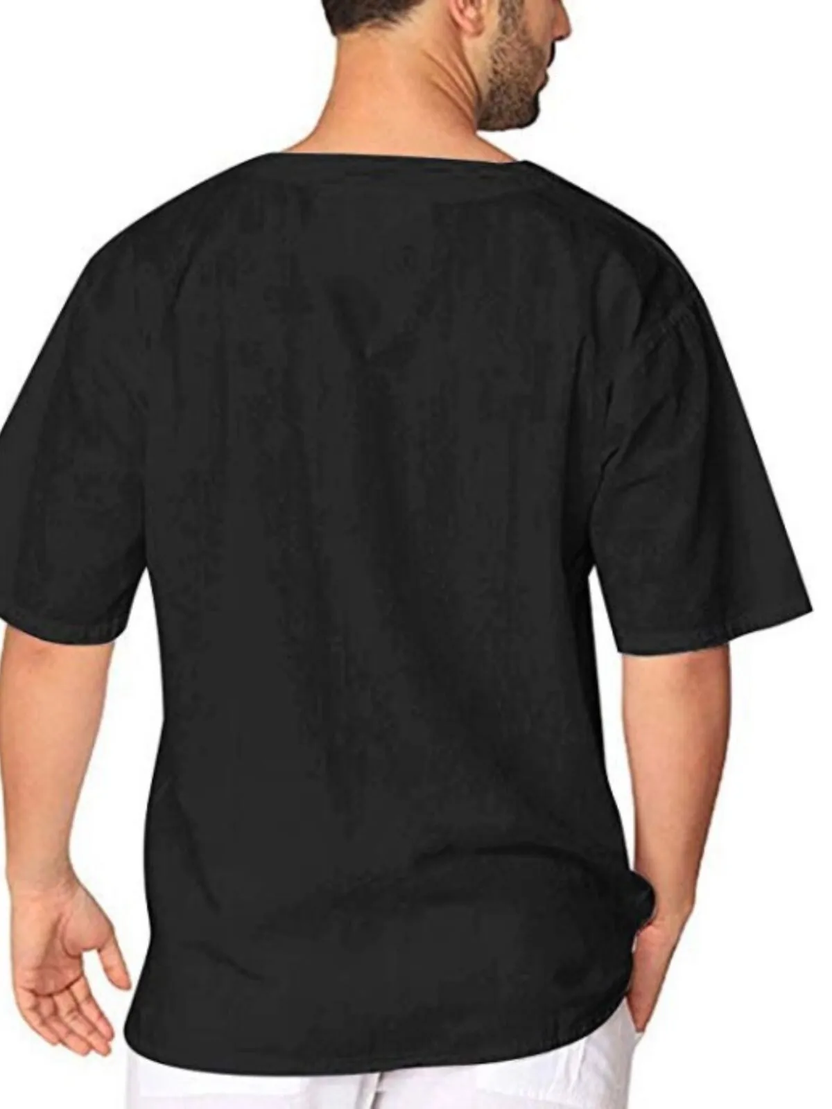 Men's T-Shirt Lightweight Airy T-Shirts Short Sleeve V-Neck T-Shirt Basic Generic Casual Shirt, 2 of 2