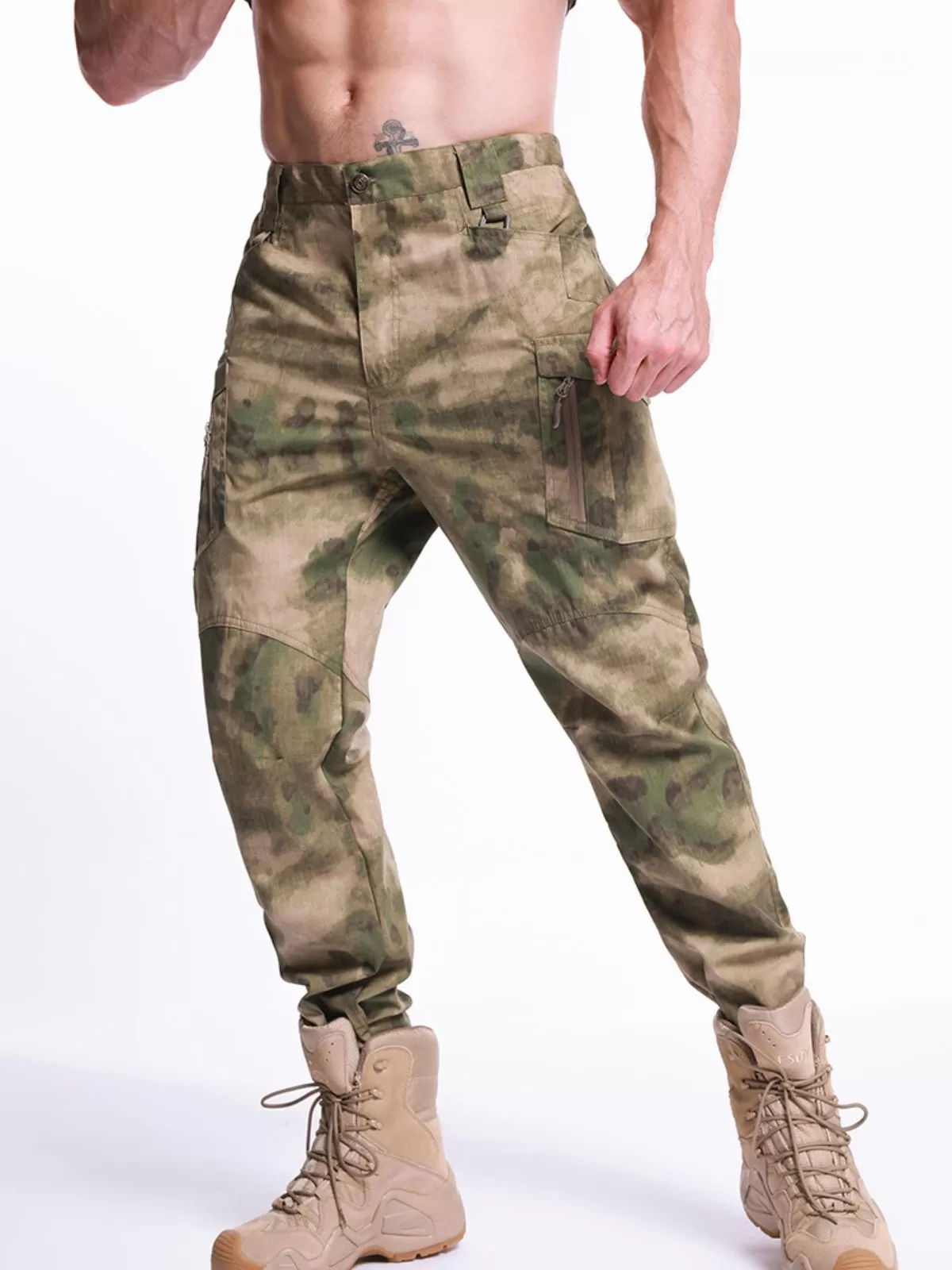 Men's Cargo Pants Camo Ripstop Breathable Sports Outdoor Pants, 1 of 3