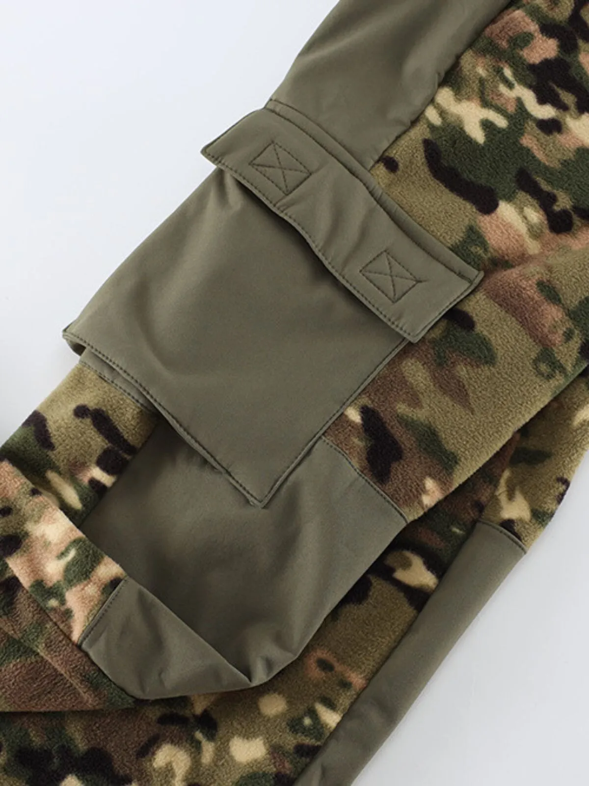 Men's Cargo Pants Camo Outdoors Training Patchwork Windproof Casual Pants, 5 of 9