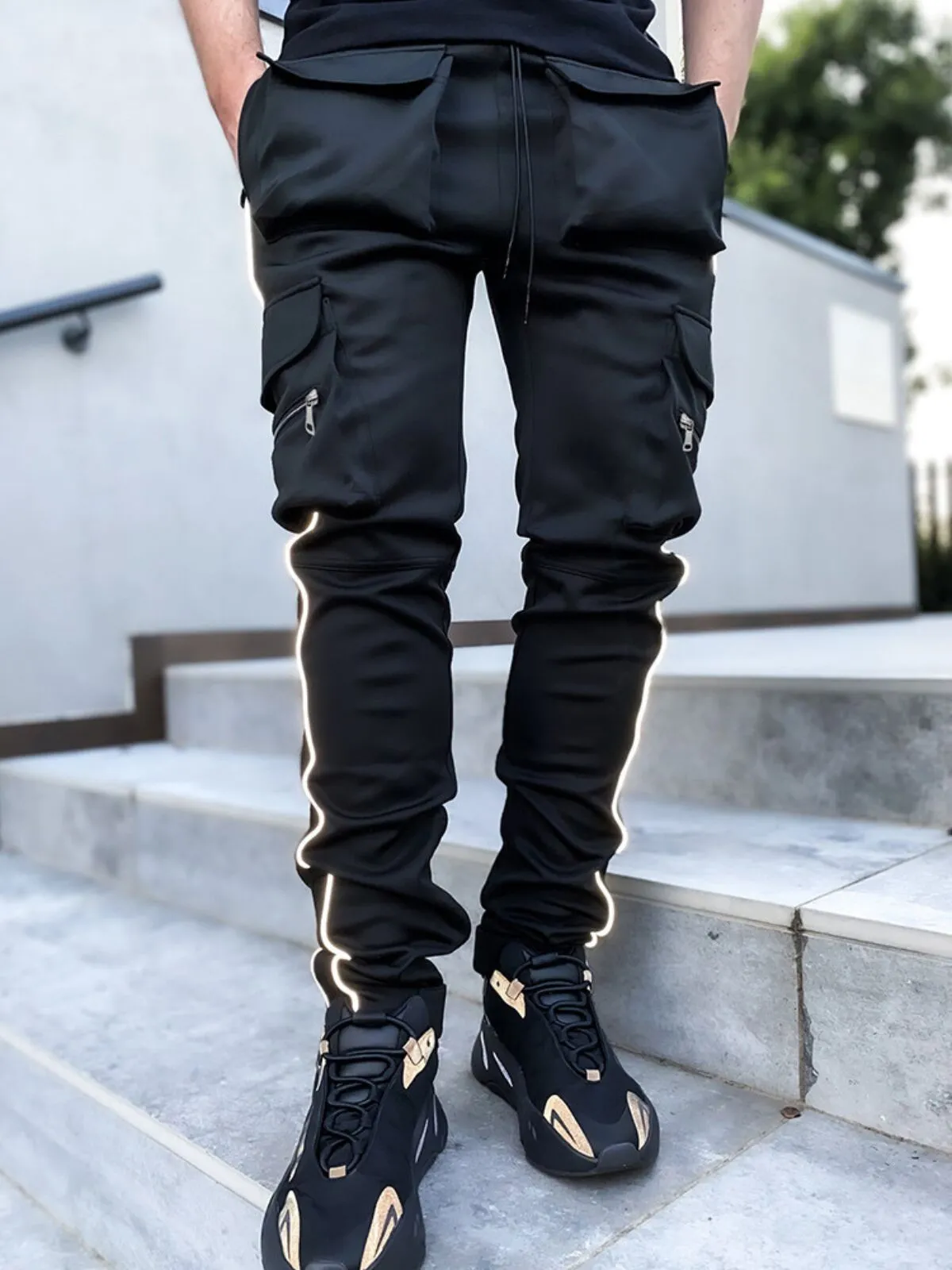 Men's Cargo Pants Casual Athletic Trousers with Pockets Outdoor Sweatpants, 1 of 3