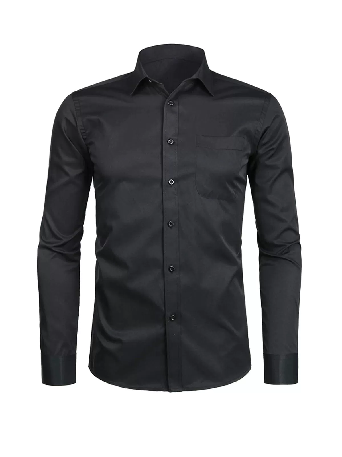 Solid Lapel Long Sleeve Shirt, 3 of 5