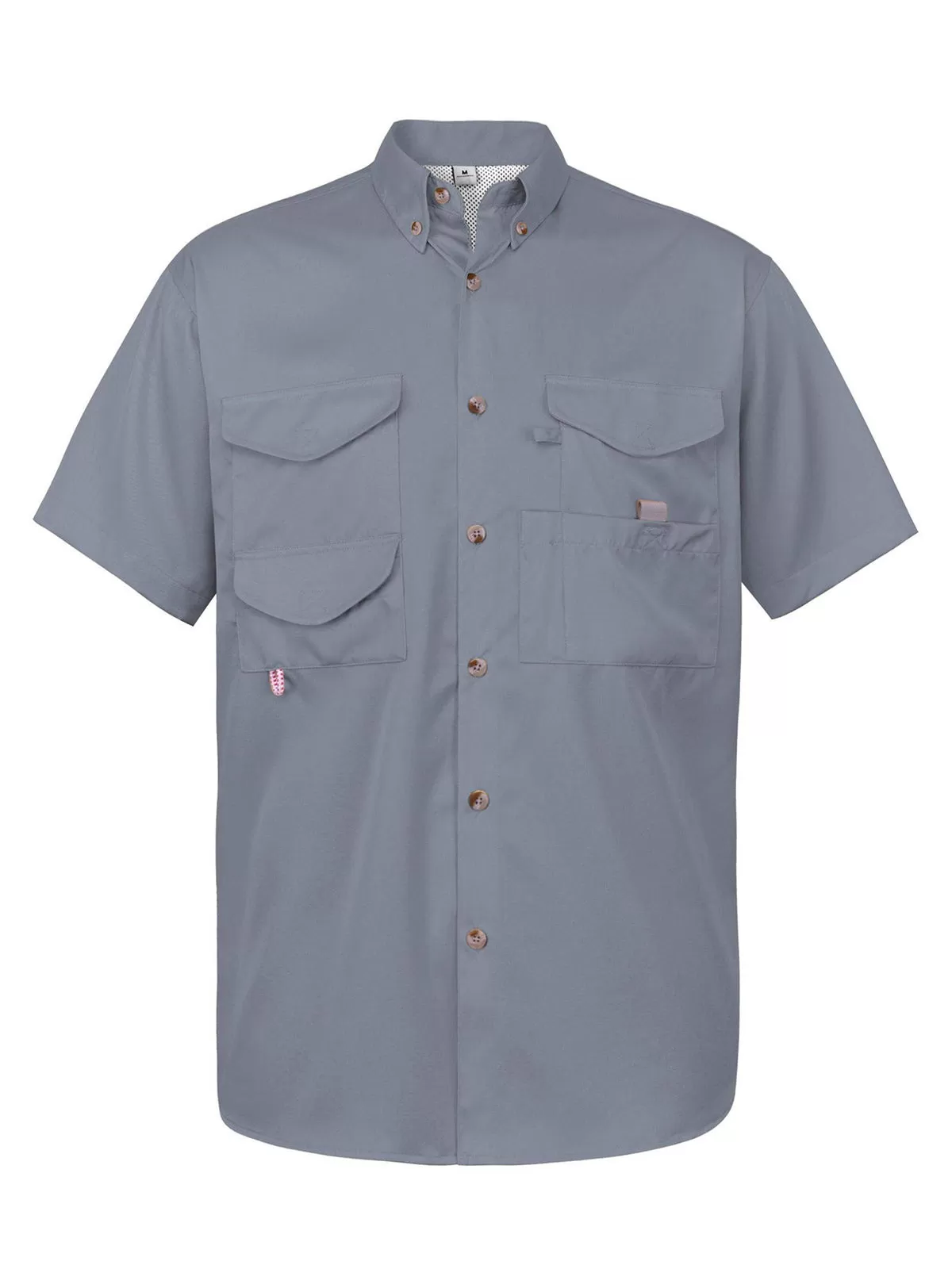 Solid Button Pocket Lapel Short Sleeve Shirt, 1 of 6