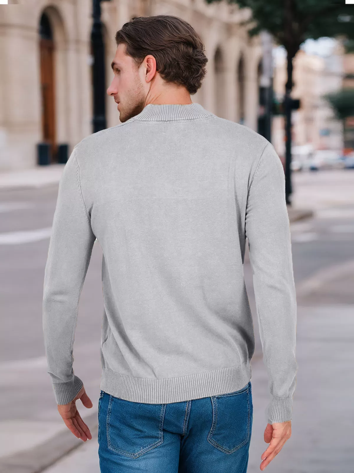 Solid Button Mock Turtleneck Long Sleeve Shirt, 4 of 5