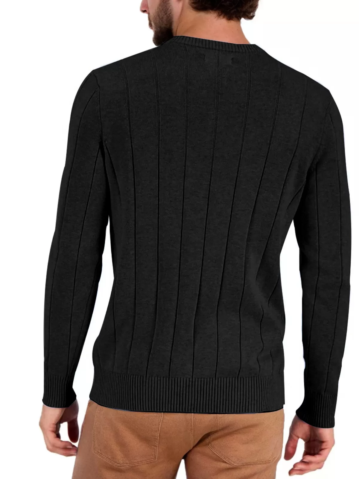 V-neck Long Sleeve Woolen Sweater, 3 of 4