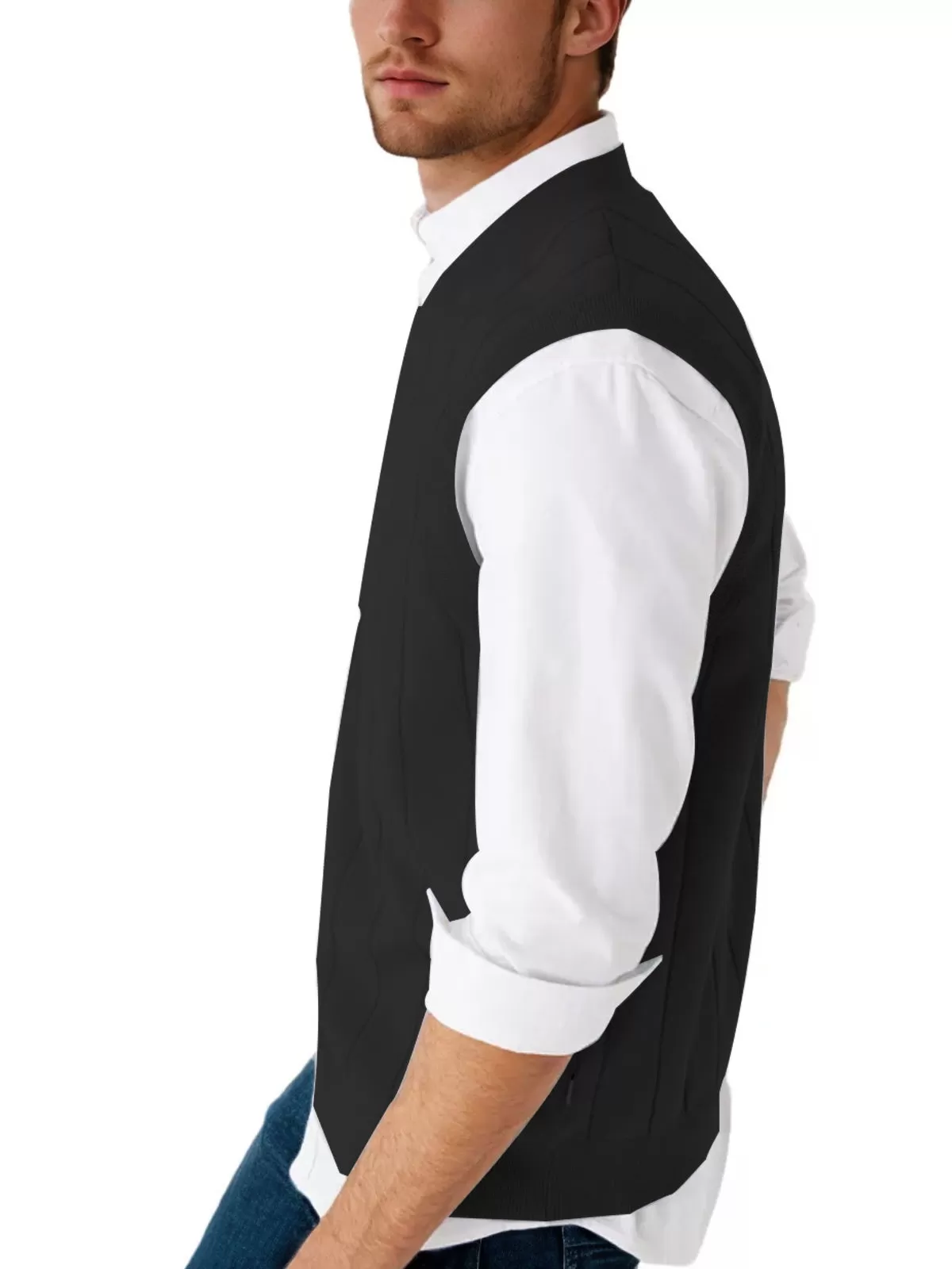 V-neck Sleeveless Woolen Sweter, 4 of 4