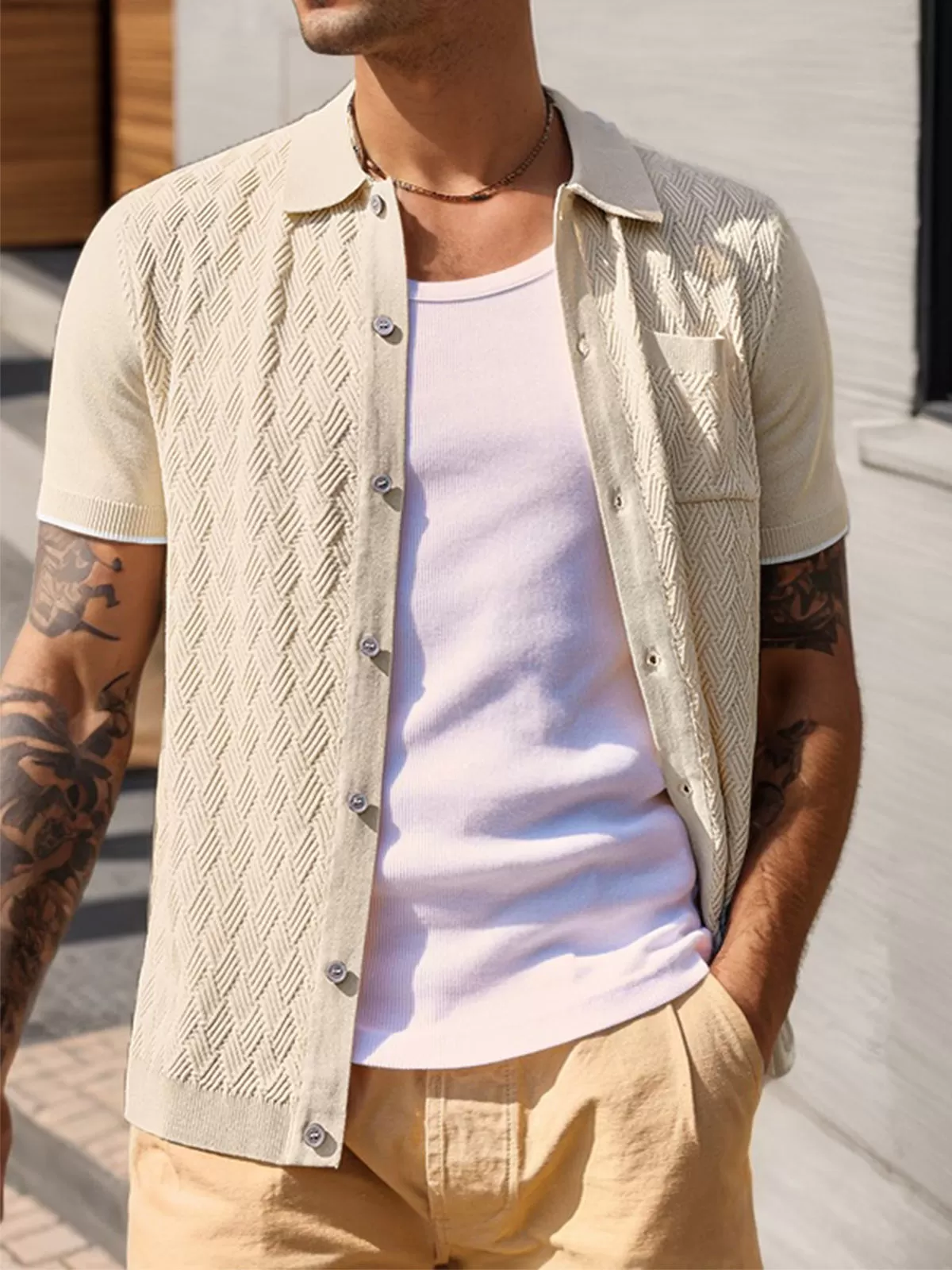 Crocheting Button Down Polo Shirts with Pocket, 4 of 6