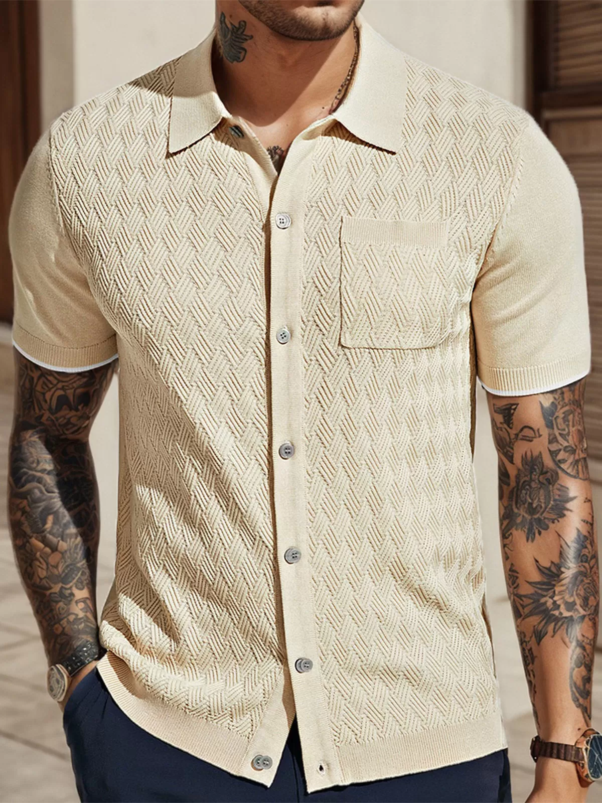 Crocheting Button Down Polo Shirts with Pocket, 6 of 6