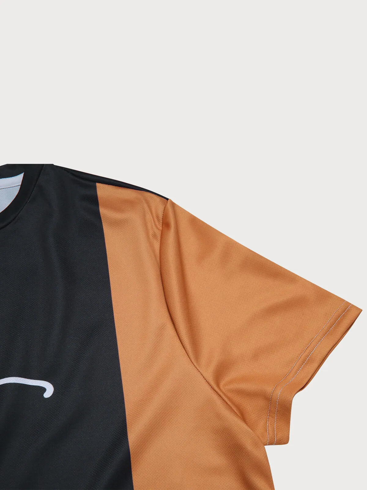 Colorblock Regular Short Sleeves T-shirt & Colorblock Drawstring Waist Shorts, 5 of 9