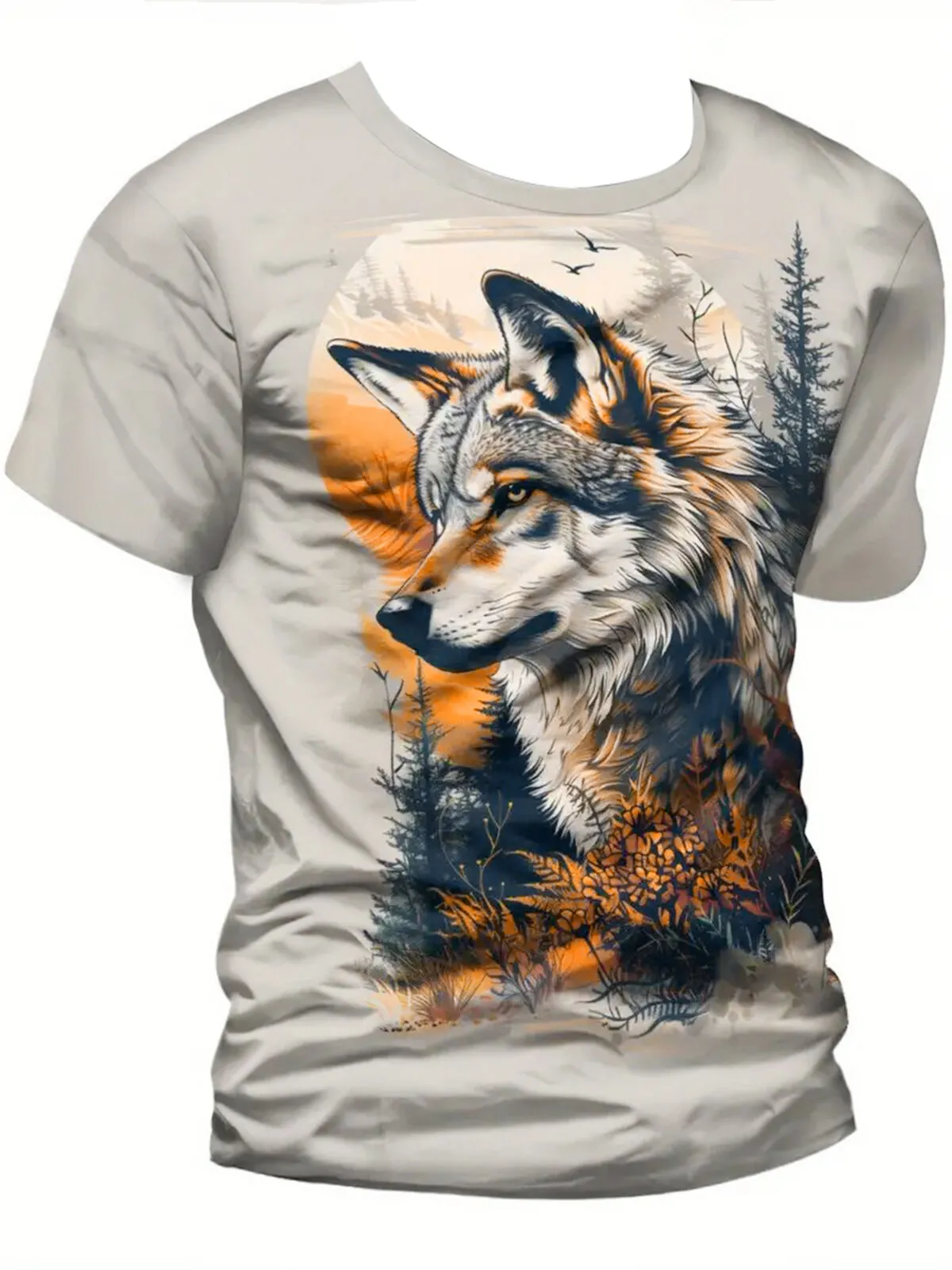 All Over Print Round Neck Regular T-shirt, 4 of 5