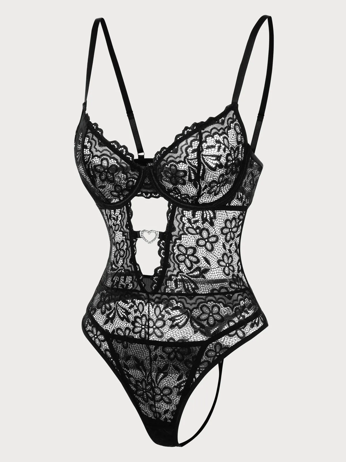 2pcs Set Solid Lace Sexy Lingerie Set, 2 of 9