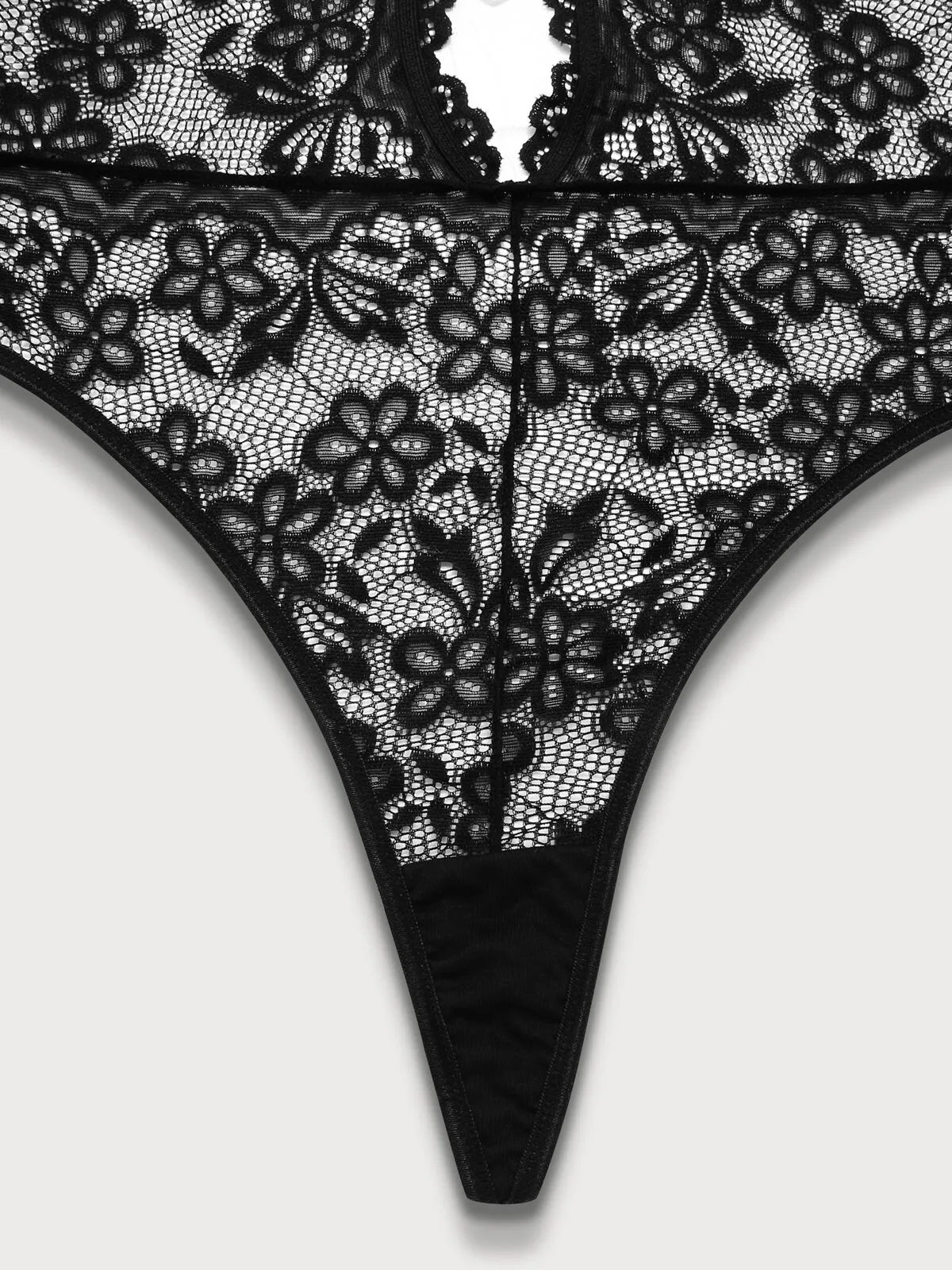 2pcs Set Solid Lace Sexy Lingerie Set, 5 of 9