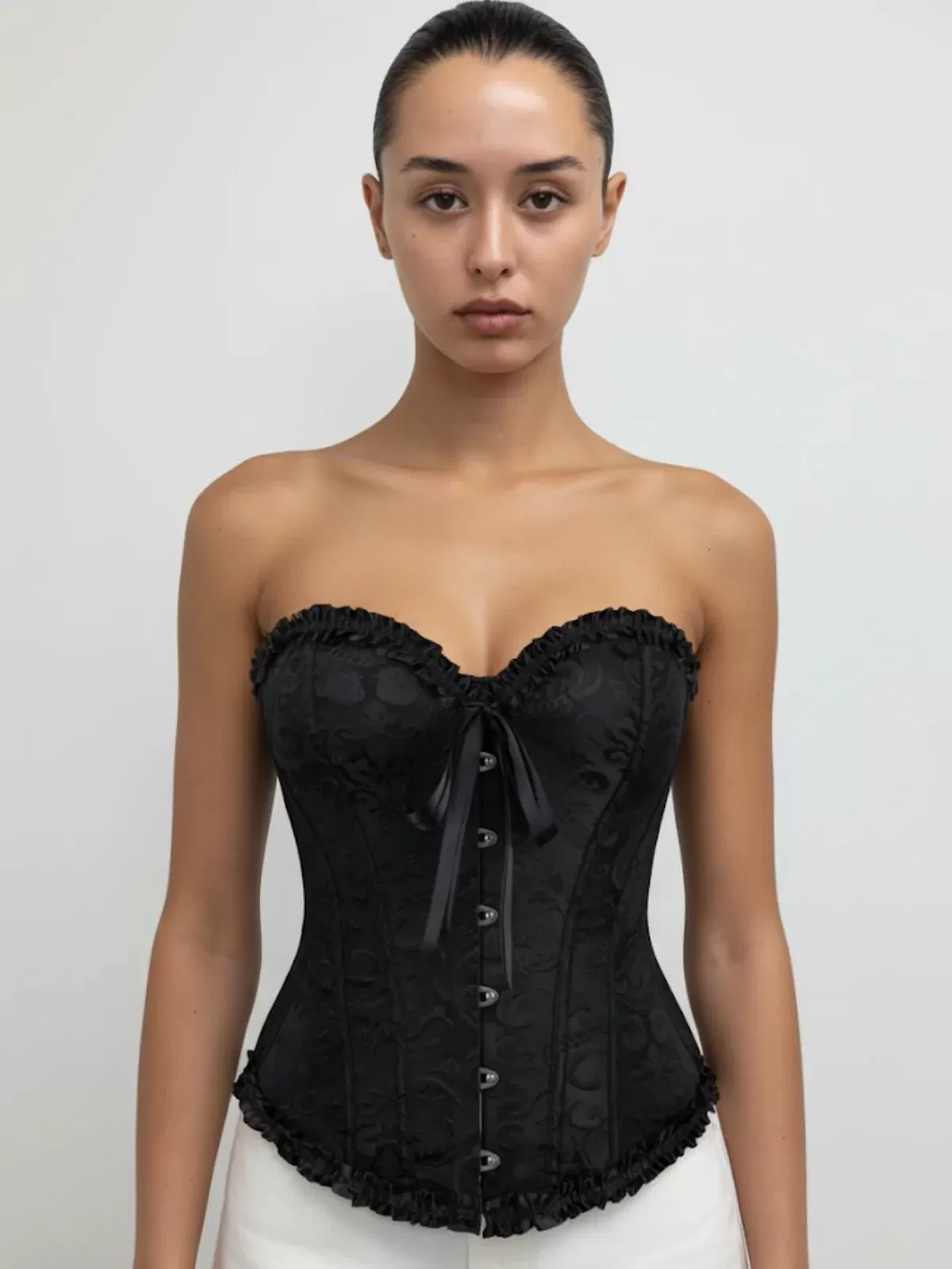 Halloween Lace Push Up Bodyshaper Lace-up Strapless Corset Bandeau, 3 of 8