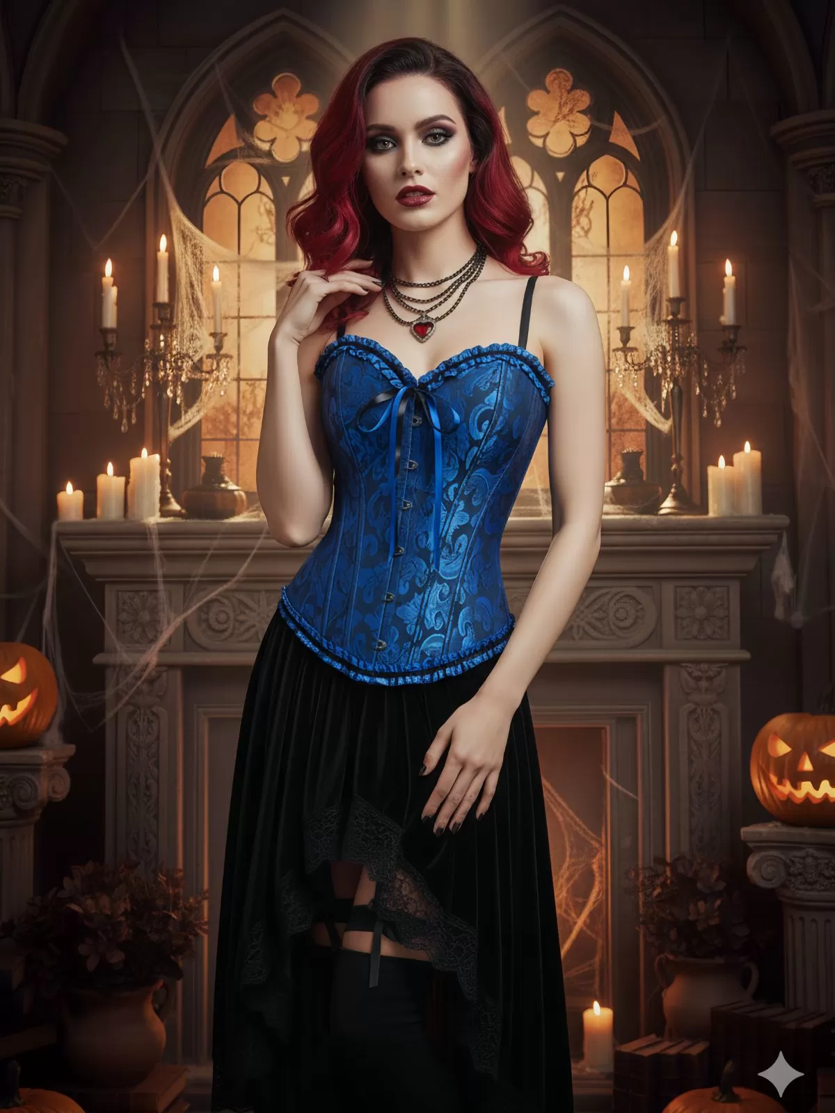 Halloween Lace Push Up Bodyshaper Lace-up Strapless Corset Bandeau, 1 of 8