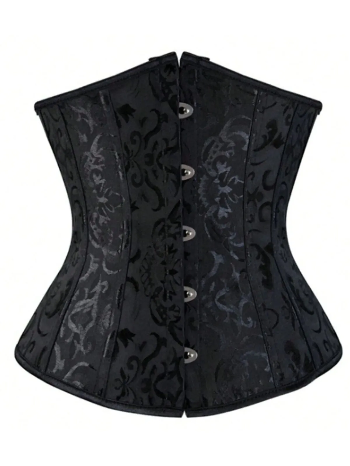 Jacquard Print Lace-up Strapless Corset Bandeau, 1 of 4