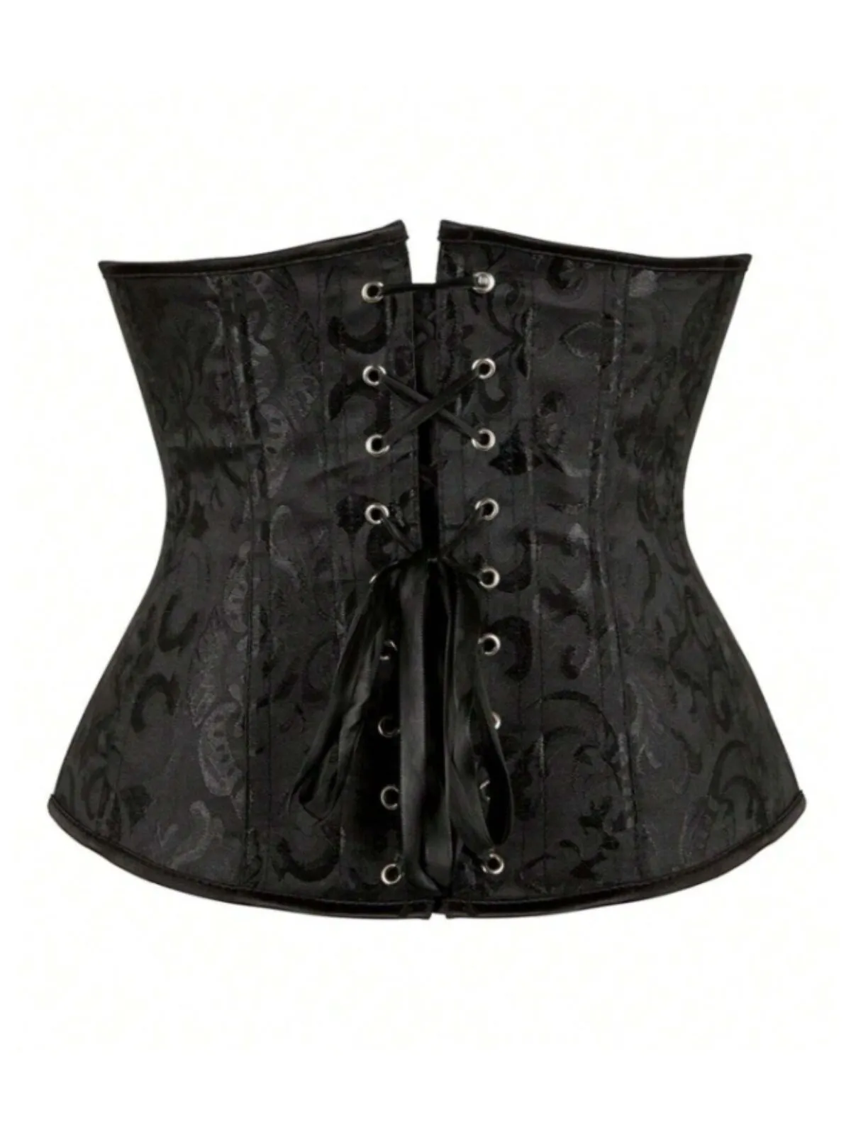 Jacquard Print Lace-up Strapless Corset Bandeau, 2 of 4