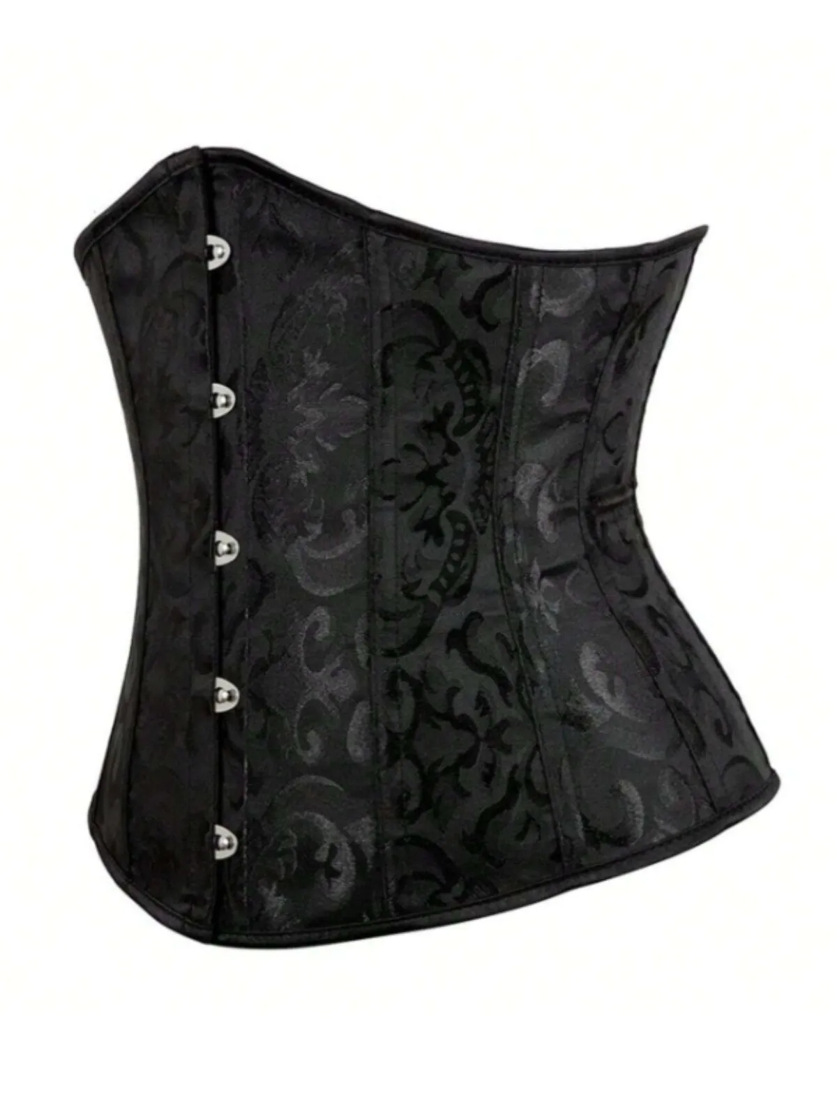 Jacquard Print Lace-up Strapless Corset Bandeau, 3 of 4
