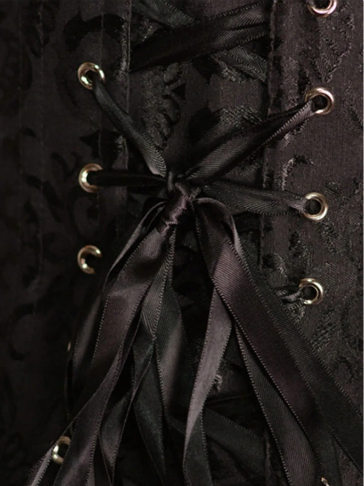 Jacquard Print Lace-up Strapless Corset Bandeau, 4 of 4