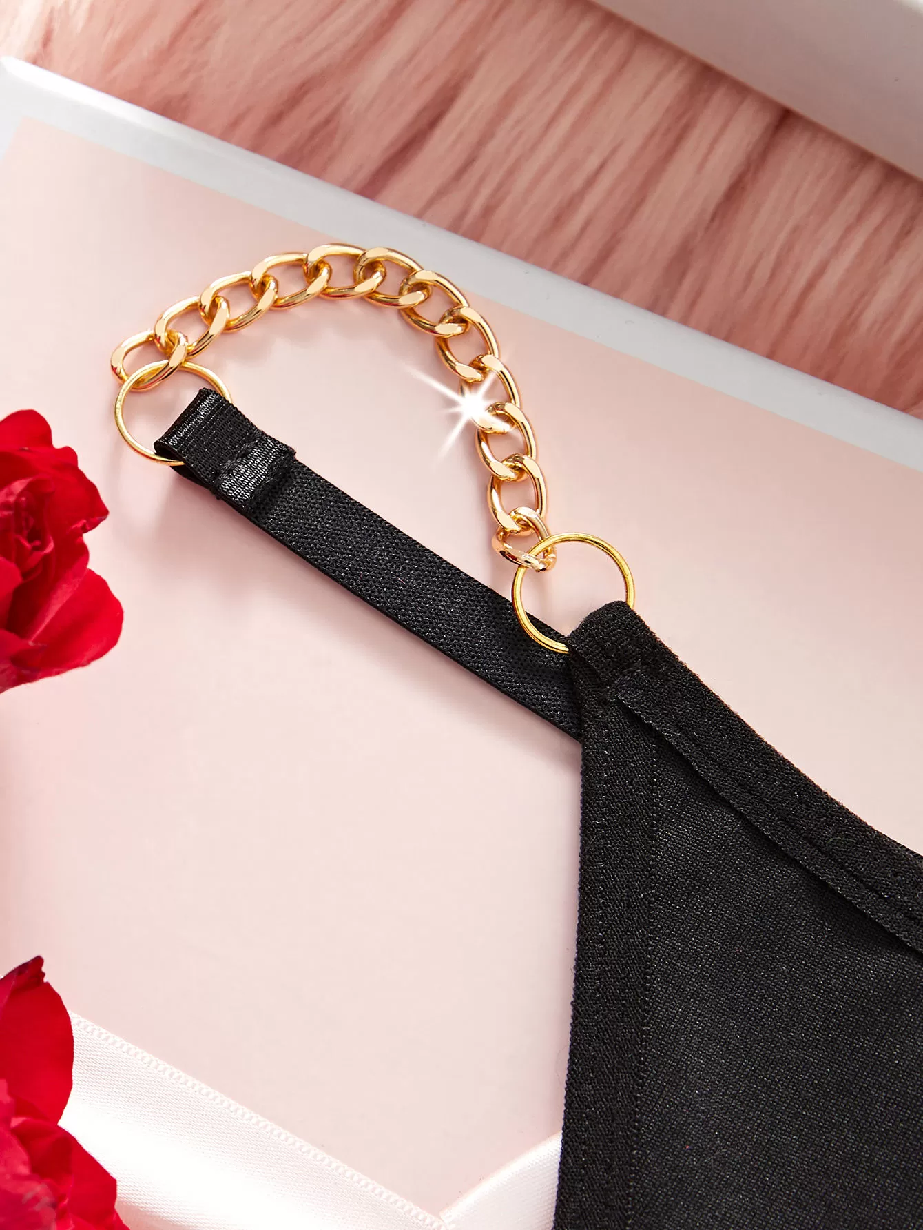 Solid Lace-up Lace Chain Sexy Lingerie, 4 of 5