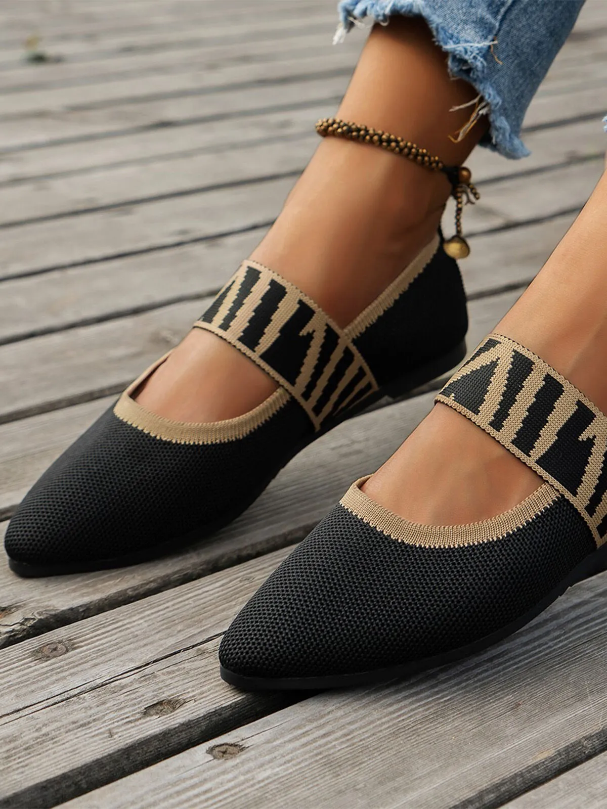 Vintage Contrast Binding Snip Toe Office Flats, 2 of 7