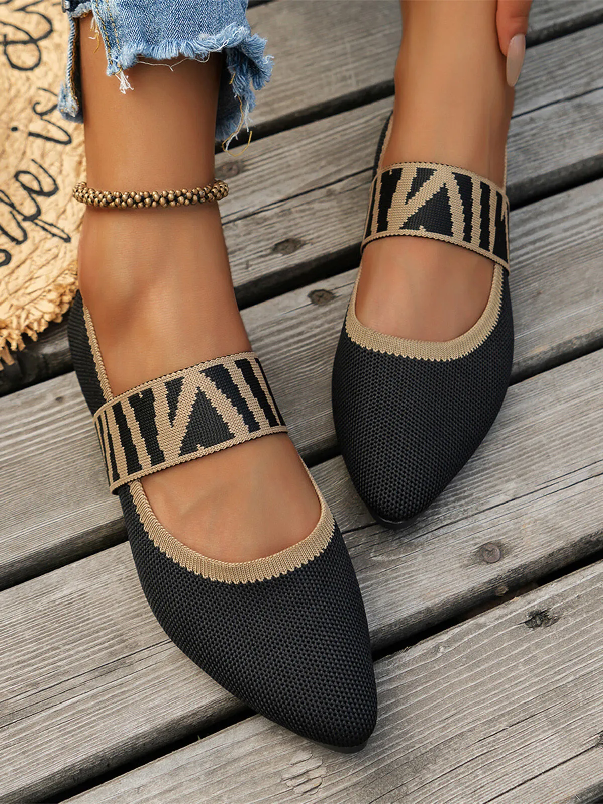 Vintage Contrast Binding Snip Toe Office Flats, 6 of 7