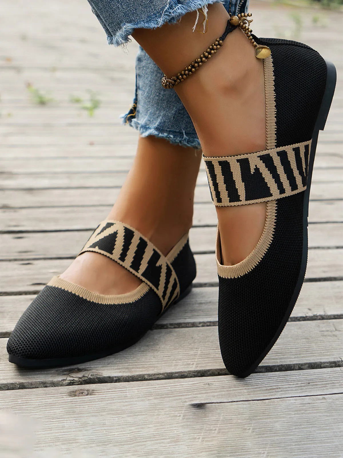 Vintage Contrast Binding Snip Toe Office Flats, 7 of 7