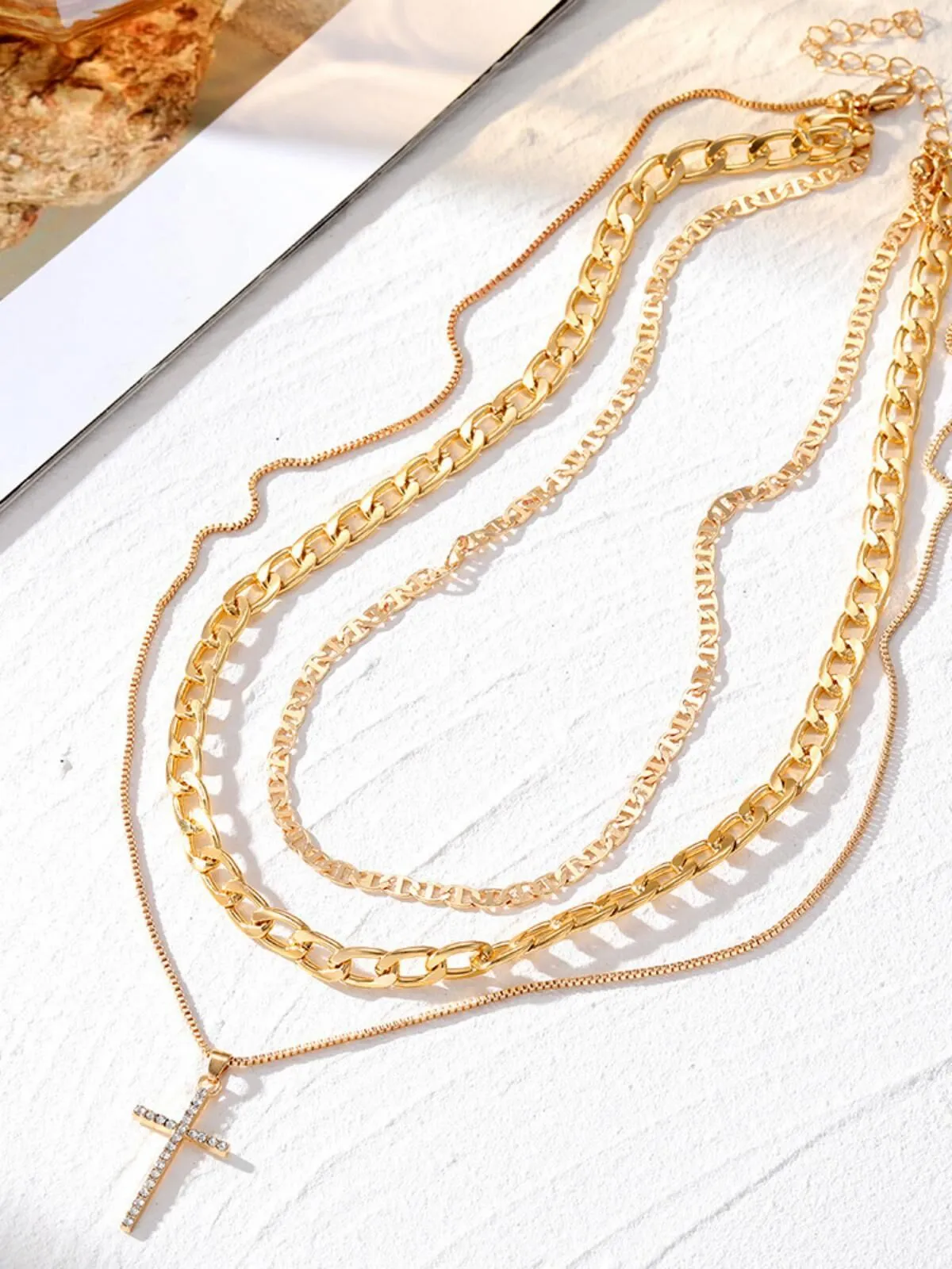 Casual Style 1pc Chain Zinc Alloy Cross Necklace, 2 of 4