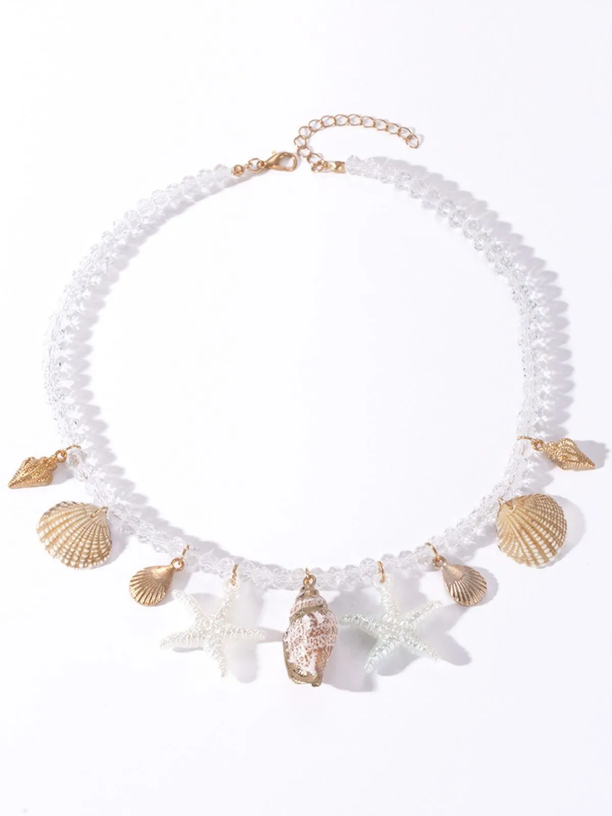 Charming Starfish Shell & Crystal Beaded Vacation Style Necklace, 2 of 5