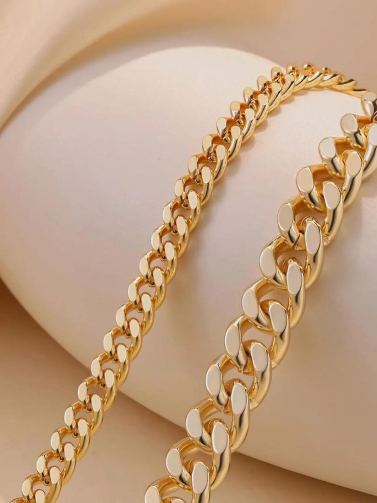 1PC Chunky Cuban Trendy Large Layer Link Chain Anklet, 2 of 3