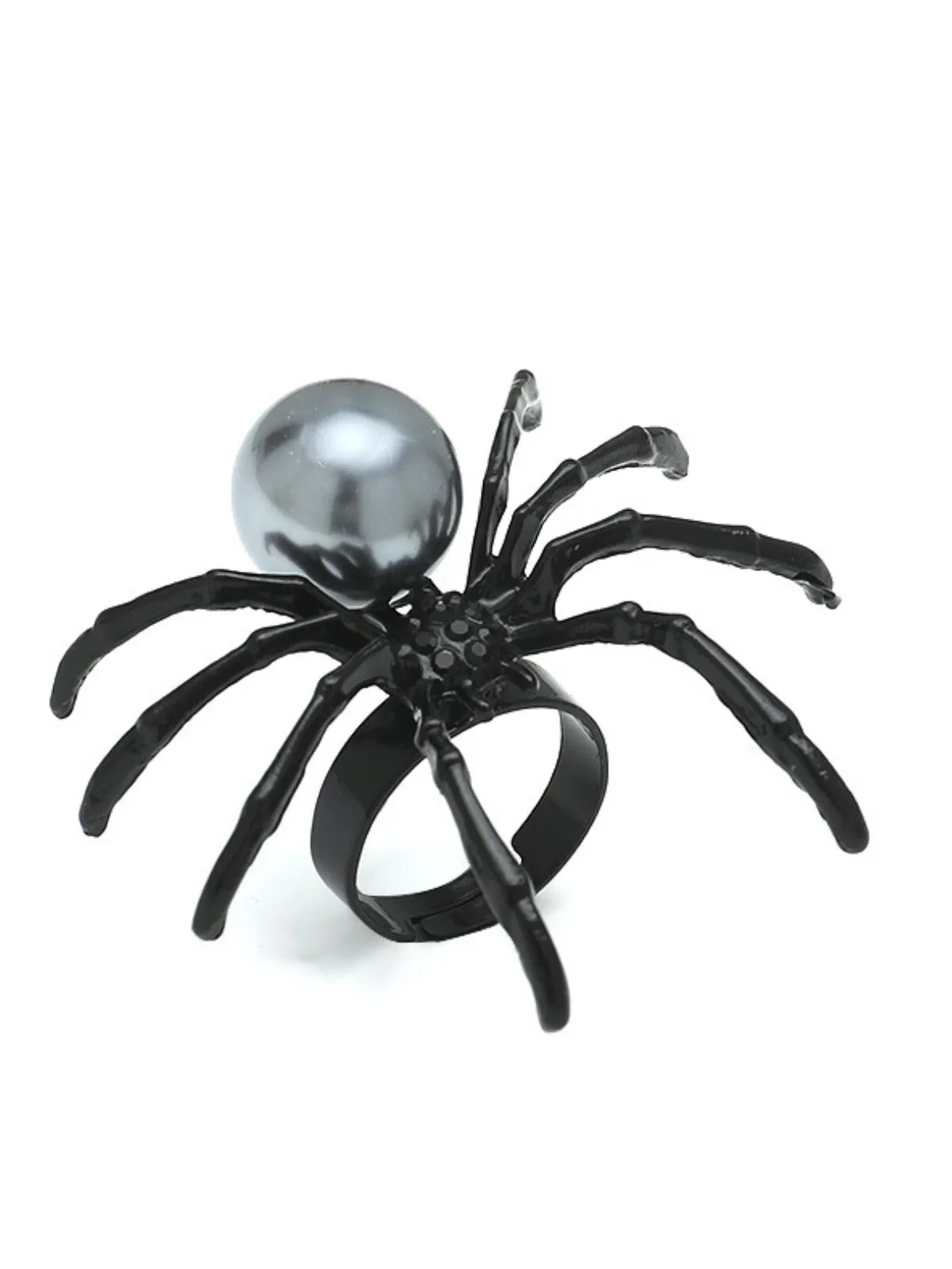 Halloween 1pc Gothic Punk Fashion Spider Pearl Adjustable Open, 3 of 5