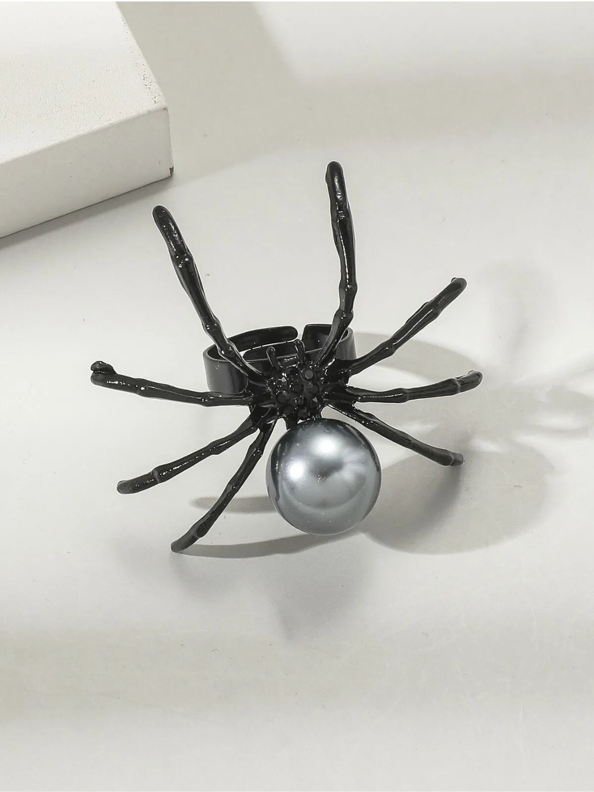 Halloween 1pc Gothic Punk Fashion Spider Pearl Adjustable Open, 4 of 5