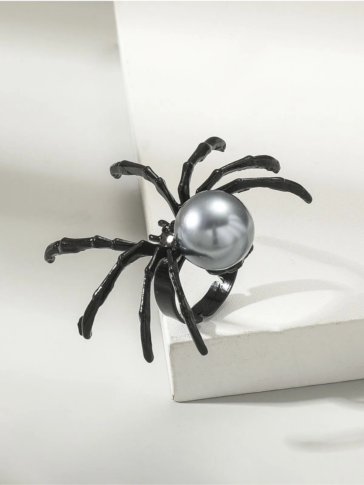 Halloween 1pc Gothic Punk Fashion Spider Pearl Adjustable Open, 5 of 5